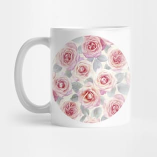 Mauve and Cream Painted Roses Mug